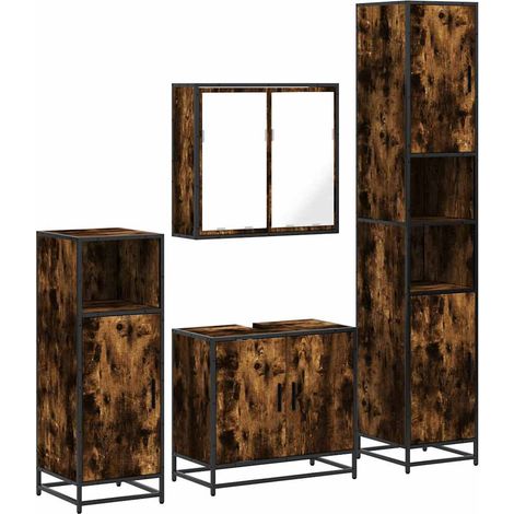 Maison Exclusive - Ensemble meubles salle de bain 4 pcs chêne fumé bois ingénierie