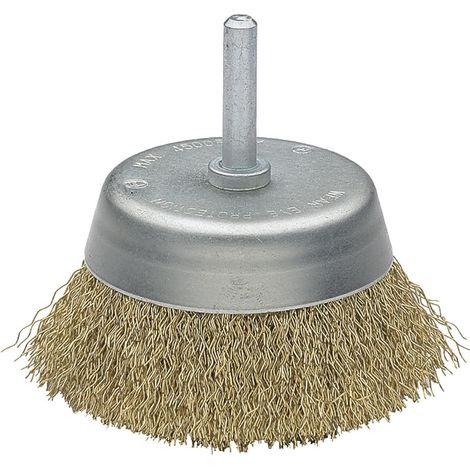 Brosse de bricolage tasse en acier laitonné Fil de fer ondulé (1/2)