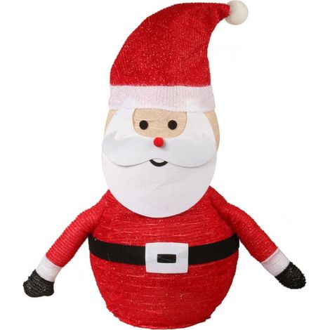 Babbo Natale in piedi illuminato con LED - Decorazione natalizia 60 cm, rosso e bianco, a batteria (1/4)