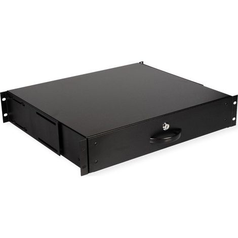 Roline Cassetto per tastiera professionale nero 2U in acciaio (1/3)