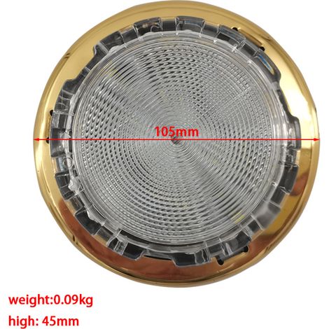 Marine stainless steel dome ceiling light, 3-inch and 5-inch LED lights for RV living room ceilings, gold yacht light accessories - 3-inch gold cabin light - ceiling light (1/4)
