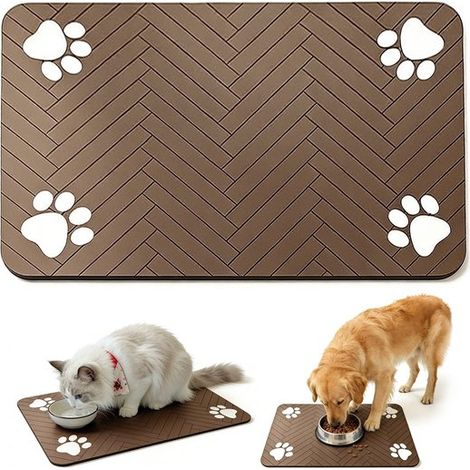 Alfombrilla para comedero de mascotas, Tamaño XXL, 5080 cm, Alfombrilla de tierra de diatomeas, Alfombrilla de secado rápido (1/5)