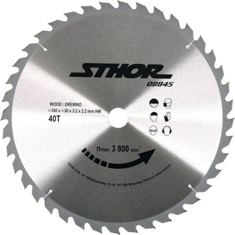 Hoja de sierra circular Sthor 08845 350 mm 40 dientes