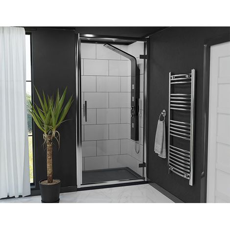 Series 8 Plus Chrome 1000mm Hinged Shower Door (1/5)