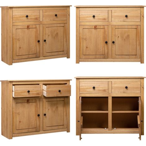 Buffet 93x40x80 cm Pin solide Assortiment Panama - Buffet - Meuble De Rangement - Commode - Mobilier Rustique - Meuble En Bois - Home & Living