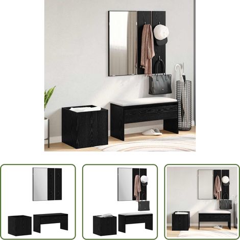 vidaXL Rangement d'entrée -  Ensemble de meubles d'entrée 5 pcs Bois d'ingénierie (1/5)