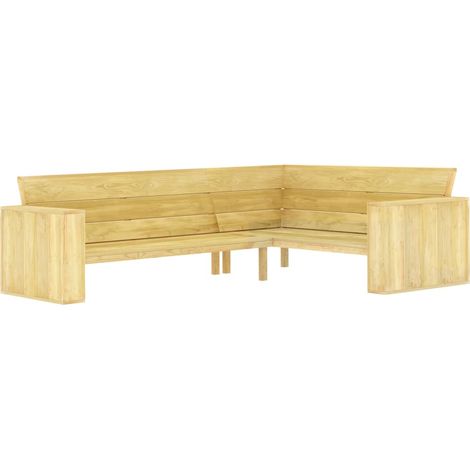 Panca da giardino mobili da esterno per patio angolo da giardino 239 cm legno di pino impregnato 020011125