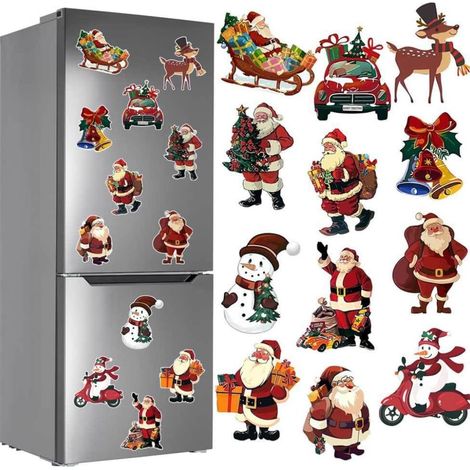 Ensemble d'autocollants magnétiques pour sapin de Noël 2025 - Décorations de Noël réutilisables pour réfrigérateur, porte métallique et garage (1/5)