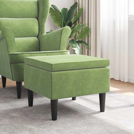 Tabouret avec pieds Tabouret de bar Chaise de bar - en bois Vert clair Velours BV991274 - BonneVie (1/4)