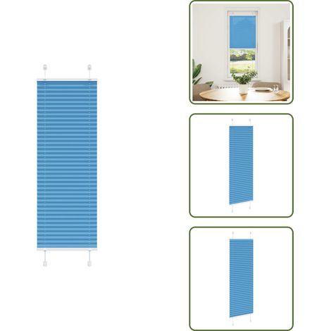Store plissé bleu 40x100 cm largeur du tissu 39,4 cm polyester - Store Plissé - Stores Plissés - Store Plissé De Fenêtre - Plisse Aveugle (1/5)