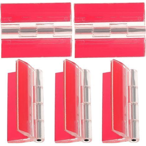 Lot de 5 charnières autocollantes en acrylique, charnières universelles pour piano, charnières adhésives transparentes pour boîte en acrylique (1/5)