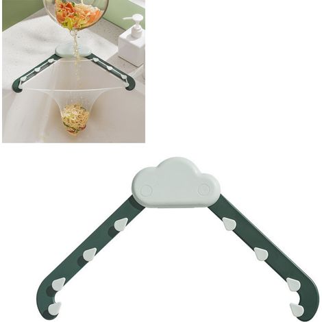 Support de filtre d'angle d'évier en forme de nuage empêchant le colmatage 50 sacs filtrants jetables Support de vidange triangulaire (1/5)