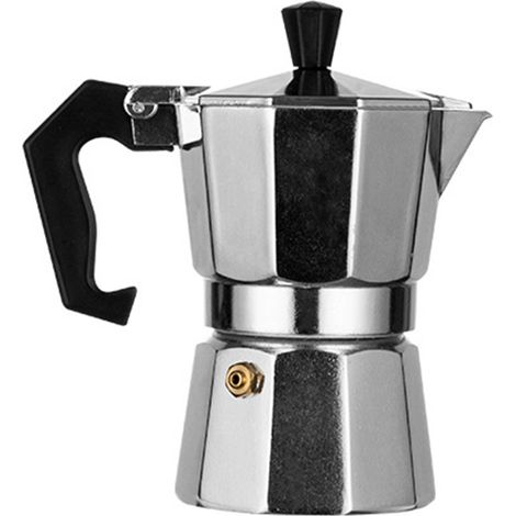 Cafetière Italienne Moka Pot 2 Tasses 100ml en Alliage Aluminium, Style Européen Octogonal, Accessoire de Cuisson pour Cafetière à Piston (1/4)
