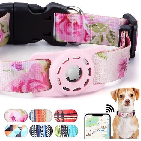 collier Chat -s-rose Impression Numrique Collier Pour Chat Airtag Support Airtag Boucle De Scurit,collier Chat Personnalis (1/5)