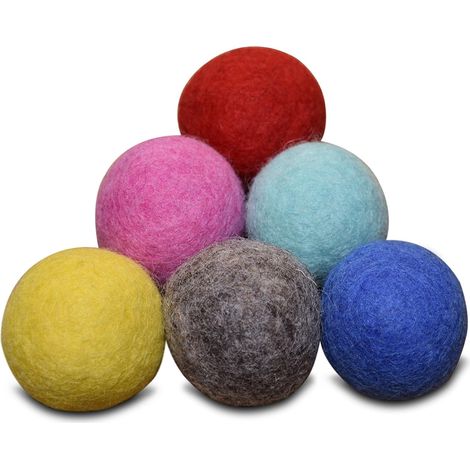 Balle En Laine Feltée - Jouet Pour Chat - 4,3 Cm - Écologique Non Toxique - Lot De 6 (1/5)