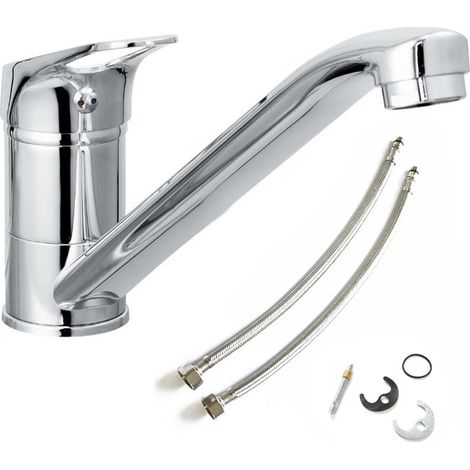Bristan Cascade Spiral Monbloc Kitchen Sink Mixer Tap Single Lever Swivel +Flexi (1/5)