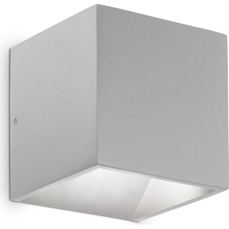 RUBIK APPLIQUE DA ESTERNO 4000K 720LM 8,5W GRIGIO 10X10CM IP65 BIEMISSIONE (1/3)