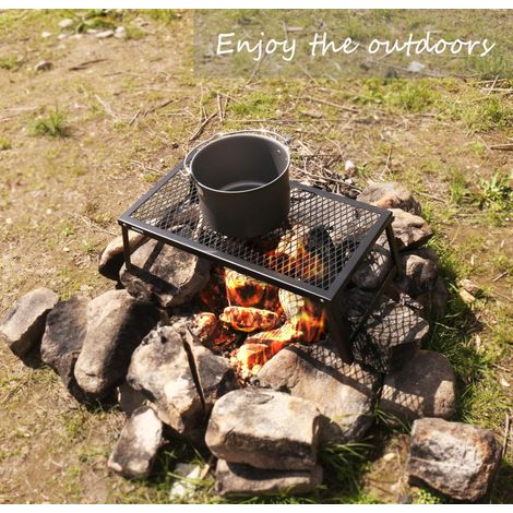 Grille de Camping Barbecue - Heavy Duty Campfire Grill Pliable Grill de Barbecue pour feu de Camp,Voyage,Camping,randonnée,Festiva (1/5)