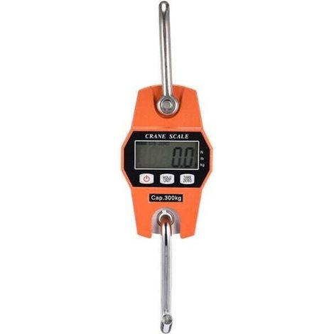 Peson Electronique 300kg Balance Crochet Suspendu Dynamomètre LCD Crochet Peseur Industrielle Pèse Poids 300kg/600lbs (1/4)