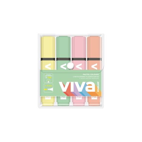 BOLSA 4 MARCADORES FLÚOR PASTEL VIVA