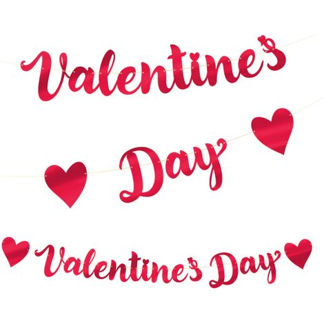 Bannière rouge pour la Saint-Valentin 140 cm (1/5)