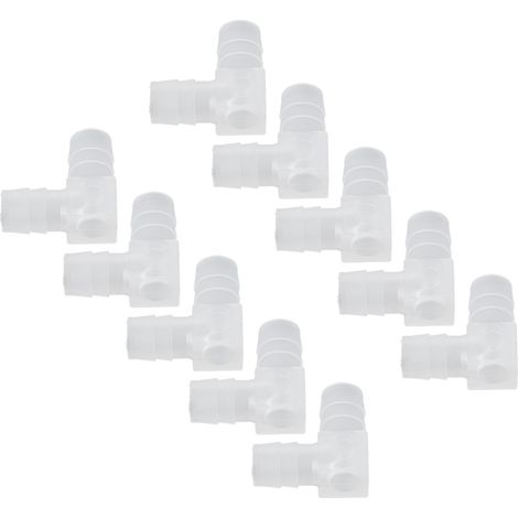 10 unités par ensemble, adaptateur de coude à 90 degrés, connecteur de tuyau d'eau, coude en forme de L à diamètre égal, 10 mm. (1/5)