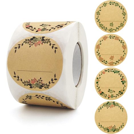 Sollbry Autocollants d’étiquettes de 2 pouces pour pots et couvercles, autocollants Kraft vierges pour pots et couvercles Mason, étiquettes de mise en conserve, étiquettes d’épices, étiquettes de bout (1/4)