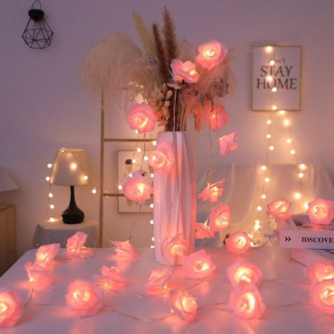Künstliche Rosen LED-Lichterkette 1,5m 10 Lampen - Romantische wasserdichte USB-Dekoration für Valentinstag, Hochzeit und Innenbereich-lsw (1/2)
