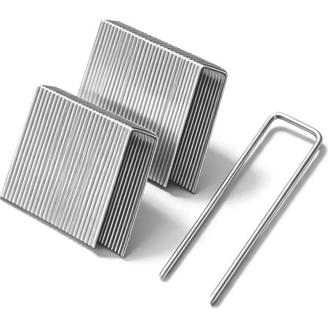 50 Pièces Piquets de Fixation en Acier Galvanisé,150x40 mm-Ø3 mm Fixation Stable et Sécurisée, Adaptés pour Les Toiles de Paillage, Les Clôtures, Le Gazon Artificiel (1/5)