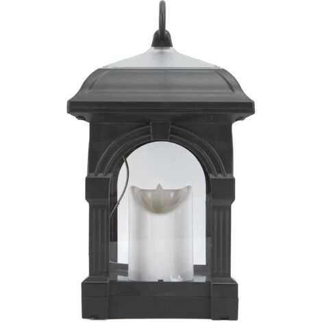 QORVA- Lanterne solaire d'extérieur suspendue à énergie solaire, lumière chaude, lanterne de Table, bougie pour jardin, cour, Patio, décoration d'allée, noire (1/5)