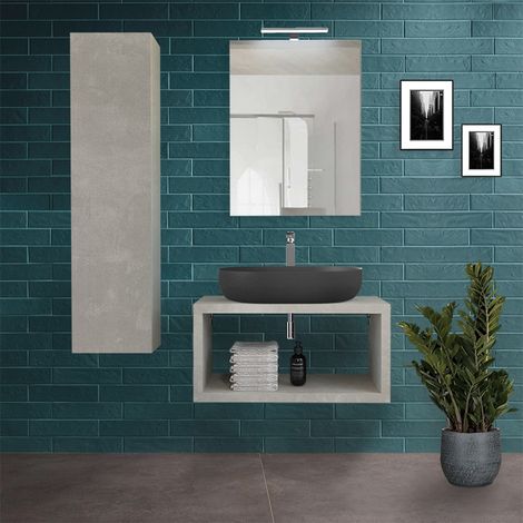 Mobile bagno sospeso aperto 80 cm Master grigio nuvola (1/5)