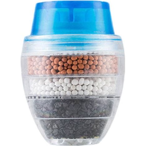 2pcs Filtre à eau de robinet Purificateur Filtration de robinet de cuisine Le charbon actif élimine le chlore Fluorure Métaux lourds Adoucisseur d'eau dure Filtre de robinet d'eau,bleu (1/4)