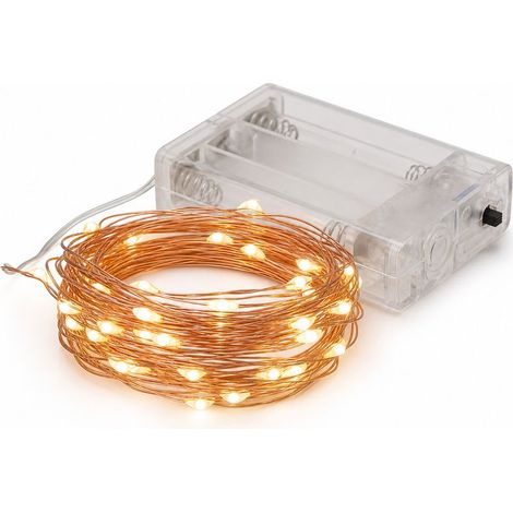 Rideau Lumineux, 20 LED, 3,8 m, Piles, Décor Chambre Noël Mariage Fête Anniversaire Halloween, Jardin, Terrasse, Extérieur, Balcon, Patio, Clôture, Intérieur (1/5)