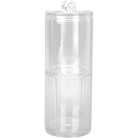 Porte-coton démaquillant transparent professionnel - Boîte de rangement pour salle de bain et organisateur à cotons-tiges (1/5)