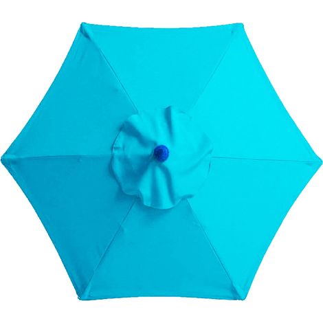 Housse de Rechange pour Parasol de Table de marché, Table et Parasol - 6 Baleines - 3 m - Imperméable - Anti-Ultraviolet - Bleu Paon (1/5)