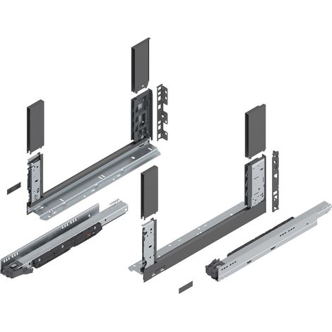 Blum Legrabox free H C Schubladenschienen Set 1 Paar, 70kg 450mm Tip On Vollauszug, oriongrau (1/5)