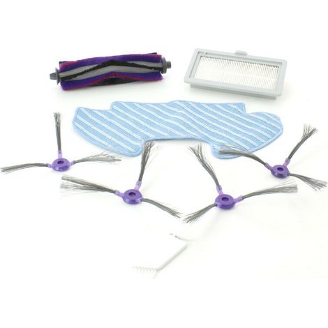 Kit accessoires I5SP pour aspirateur robot – 4 brossettes latérales – 1 filtre – 1 mop – 1 brosse – 1 peigne – Eureka