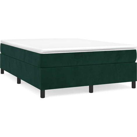 Maison Exclusive - Sommier à lattes de lit et matelas Vert foncé 140x190cm Velours (1/5)