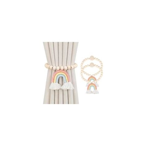 2 Pièces Magnétiques Embrasses de Rideaux, Arc en Ciel Embrasse pour Rideaux, Embrasse de Corde de Rideau, pour Décoration de Maison, Bureau, Décoration de Fenêtre D'hôtel