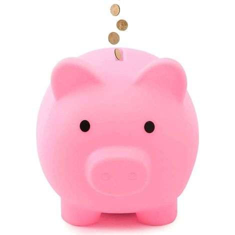 Cochon Tirelire - En Plastique - 15,2 x 12,2 x 13,7 Cm - Pour Pièces De Monnaie - Idéal Pour Enfants Et Adultes - 1 Pièce (1/5)