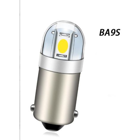 Lot de 4 BA9S ampoules LED BA9 1895 1891 Blanc 12V LED 3030 2SMD Chipsets Ampoules LED de rechange pour intérieur de voiture, plafonnier, carte, plaque d'immatriculation, boîte à gants. (1/5)