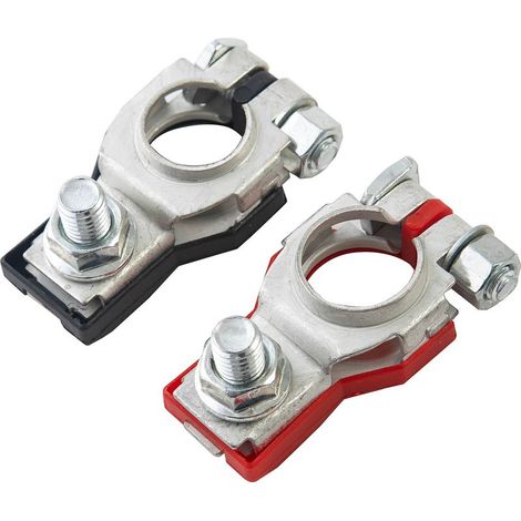 Clips de bornier de batterie de voiture, vis de connecteur de batterie, serre-câbles, argentés (paire), vis de bornier de batterie de voiture, serre-câbles, clips de connecteur de batterie. (1/5)