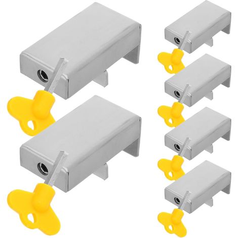 Lot de 6 Verrous de Sécurité en Acier Inoxydable pour Fenêtres Coulissantes Limiteur d'Ouverture Clé Compatible Fenêtres à Manivelle Protection Antivol pour Maison Accessoires