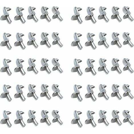 50PCS Taquet etagere Support Étagères de Métal Nickelé Goupilles de Support pour Armoire Bureau Accessoires