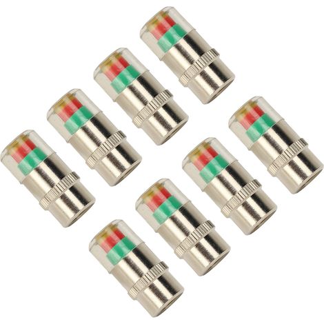 Lot de 8 Capuchons de Valve Pneu 35 PSI 2,4 Bar Capteur TPMS Indicateur de Pression Surveillance 3 Couleurs Alerte (1/5)