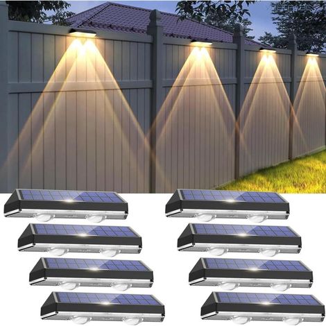 8 Pack Solar Lights Outdoor, Waterproof IP65-3 Lighting Modes, Solar Wall Light for Outdoor, LED Garden Lamp, Fence Lighting, Balcony Wall Decor (1/5)