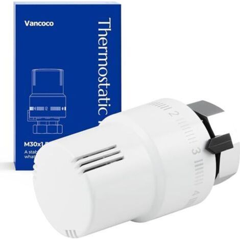 M30×1.5 mm Radiator Thermostatic Head, White Radiator Thermostat, Thermostatic Radiator Valve with Frost Protection (1/5)