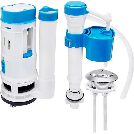 Dual Flush Tap Kit - Adjustable Flush Button Kit, Universal Toilet Tank Leak-Proof Accessories, Fits Height 20-25cm (1/5)
