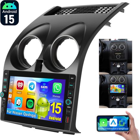 Autoradio GPS avec Android 15 et Compatibilité avec Nissan Qashqai J10 (2006-2013) - 2+32G