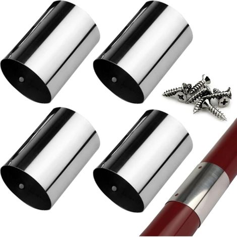 4 Pièces Connecteur de main courante d'escalier de 45 mm, connecteur de main courante ultra-mince en acier inoxydable de 0,4 mm, avec 8 vis en acier inoxydable (1/5)